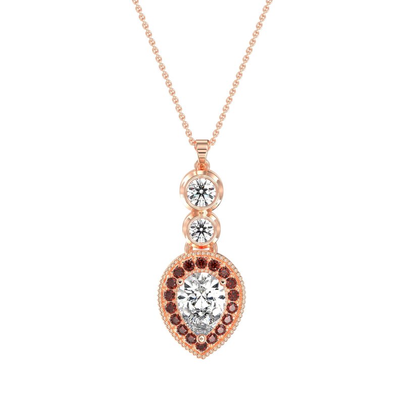Tear Drop Halo Necklace