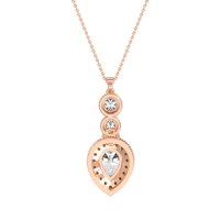 Tear Drop Halo Necklace