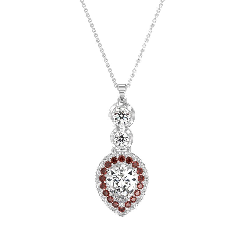 Tear Drop Halo Necklace