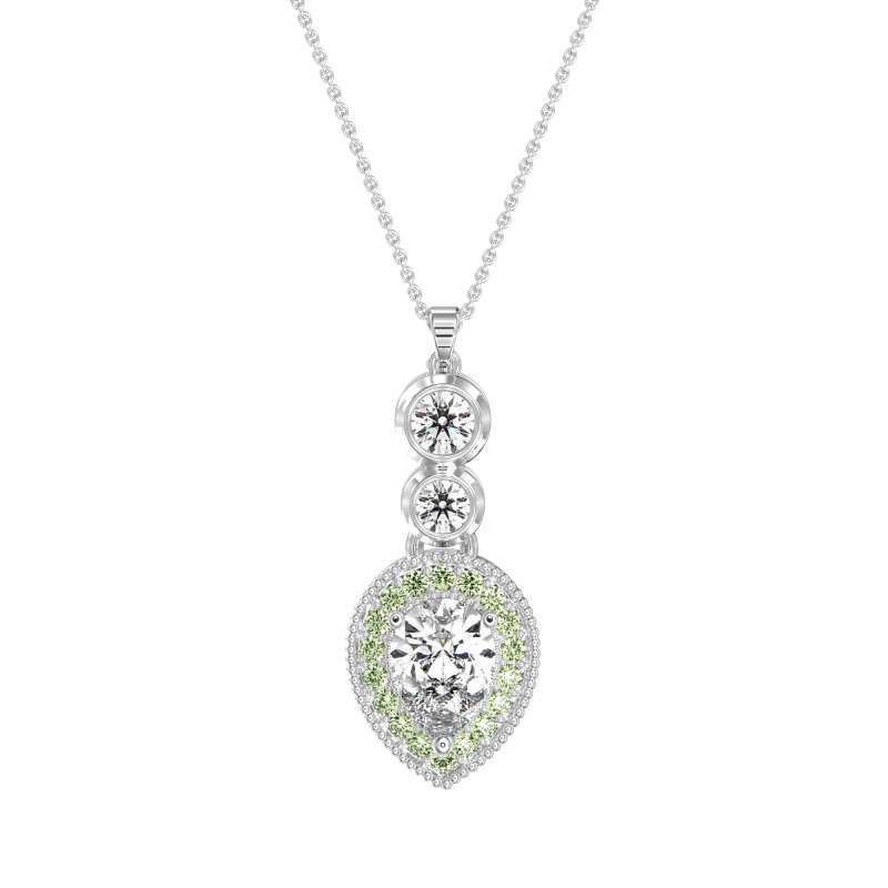 Tear Drop Halo Necklace