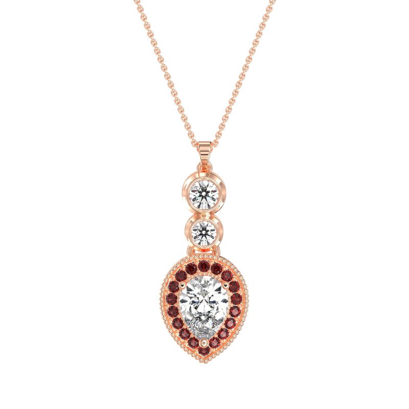 Tear Drop Halo Necklace