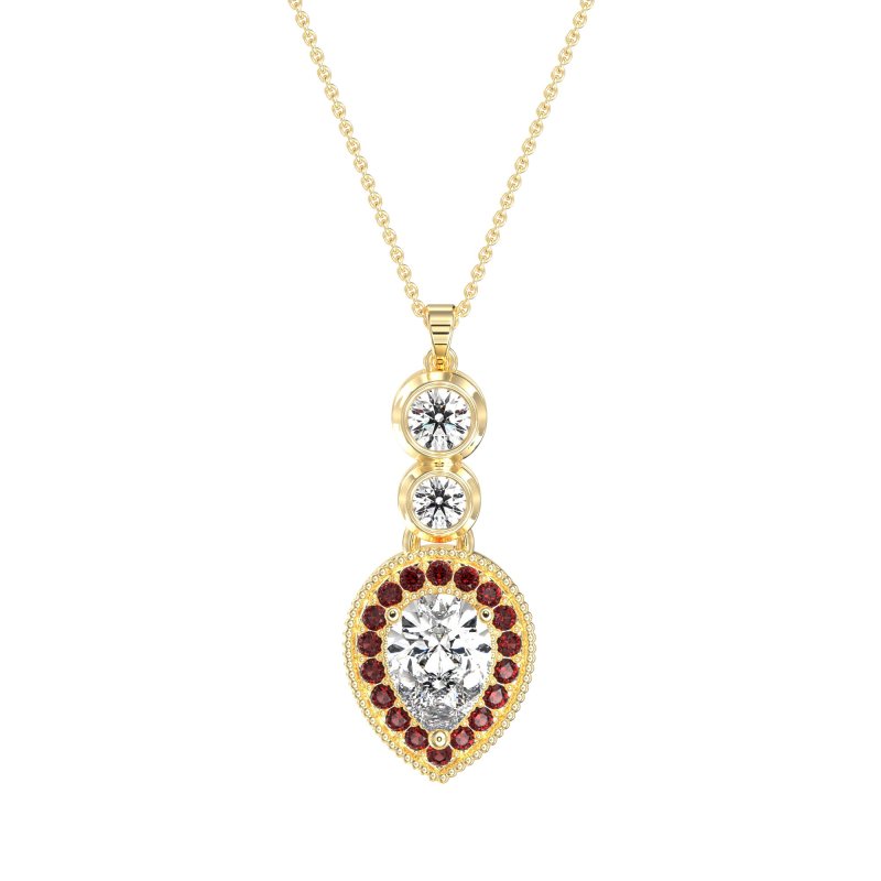 Tear Drop Halo Necklace