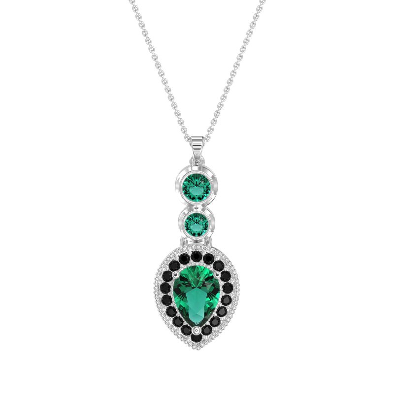 Tear Drop Halo Necklace