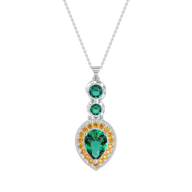 Tear Drop Halo Necklace