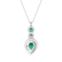 Tear Drop Halo Necklace