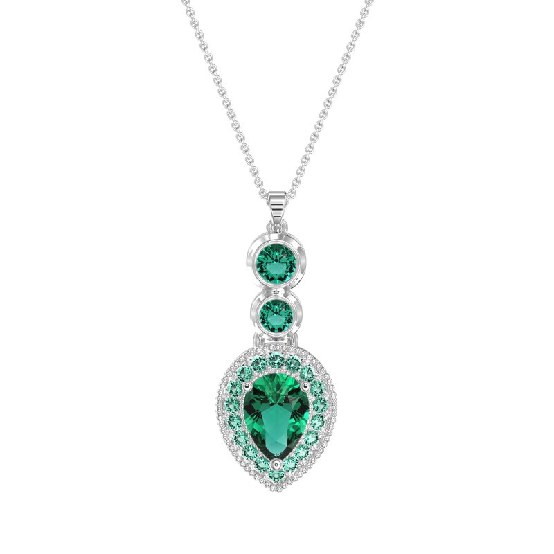Tear Drop Halo Necklace