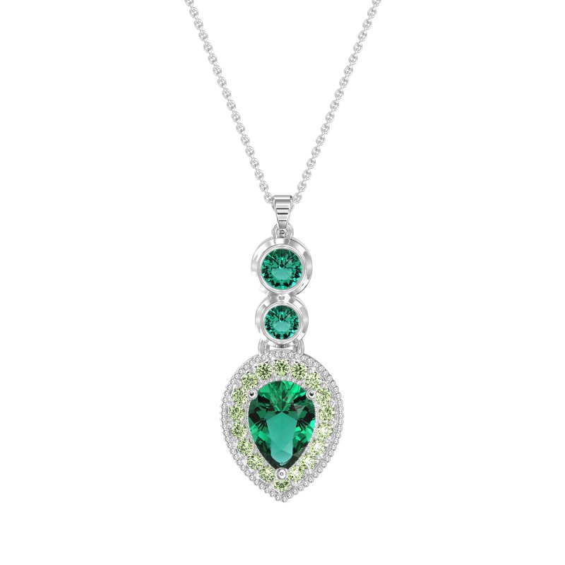 Tear Drop Halo Necklace