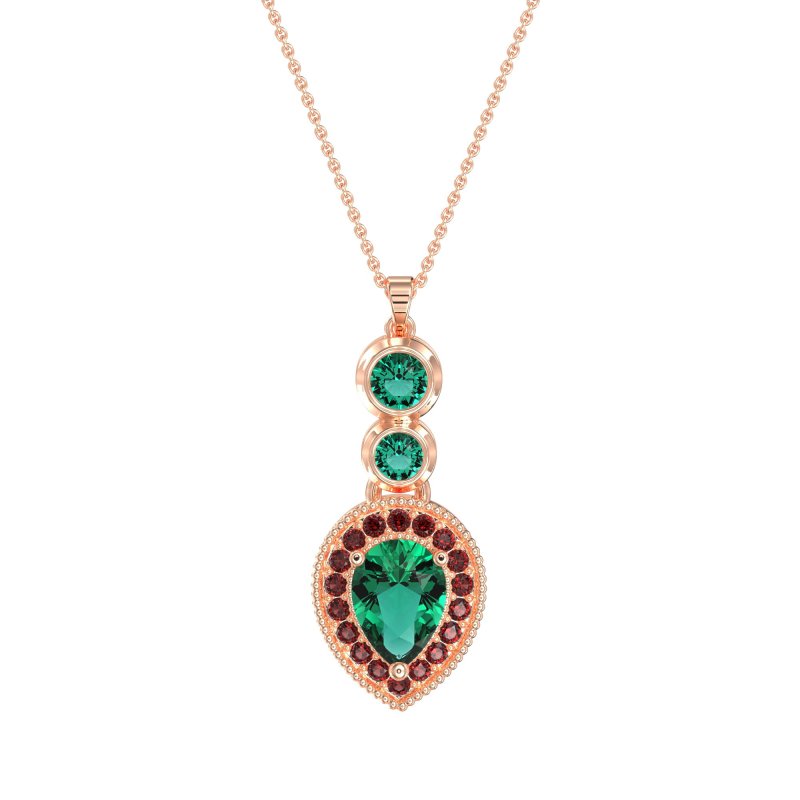 Tear Drop Halo Necklace