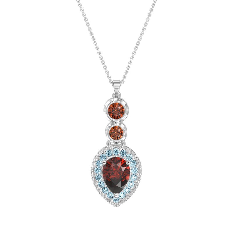 Tear Drop Halo Necklace