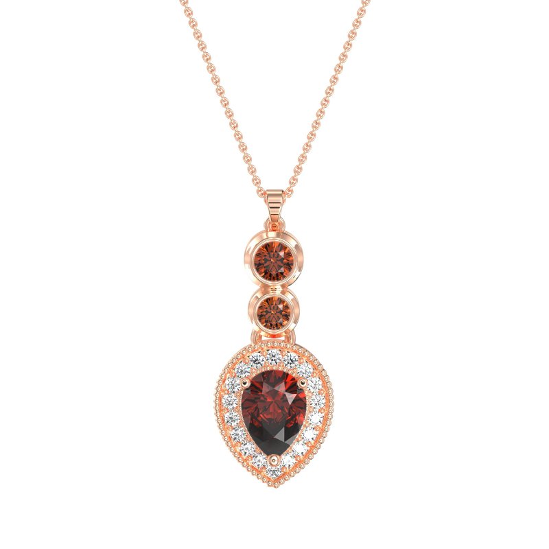 Tear Drop Halo Necklace