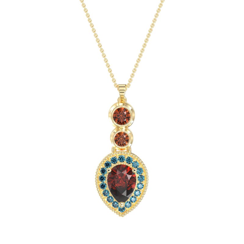 Tear Drop Halo Necklace