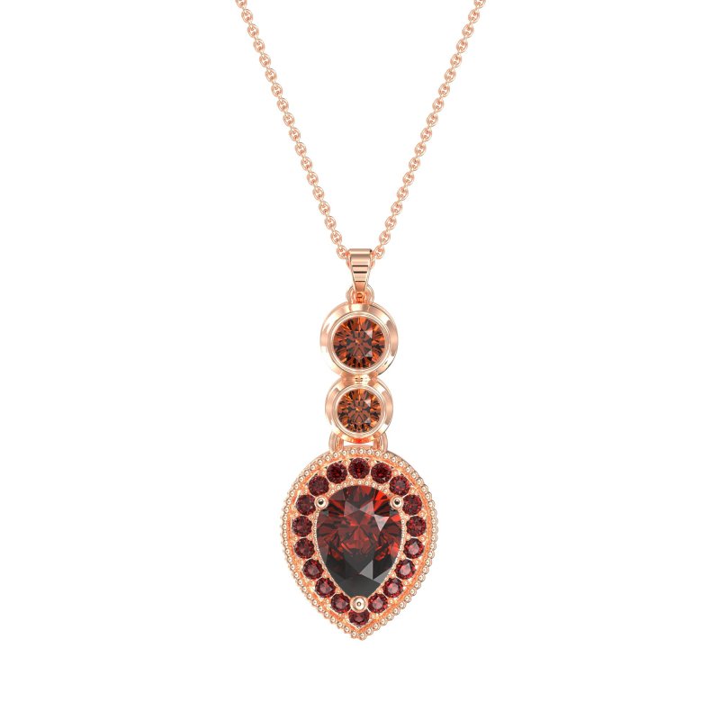 Tear Drop Halo Necklace