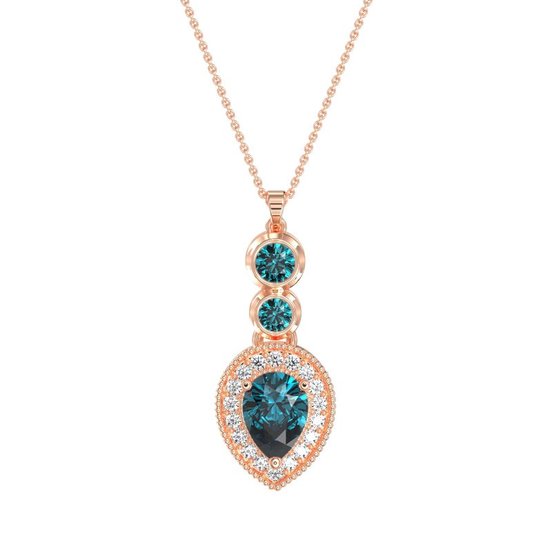 Tear Drop Halo Necklace