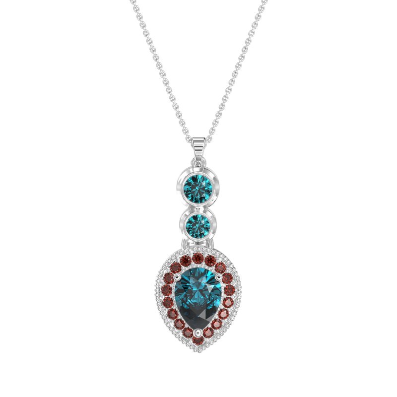 Tear Drop Halo Necklace