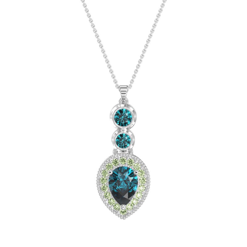 Tear Drop Halo Necklace
