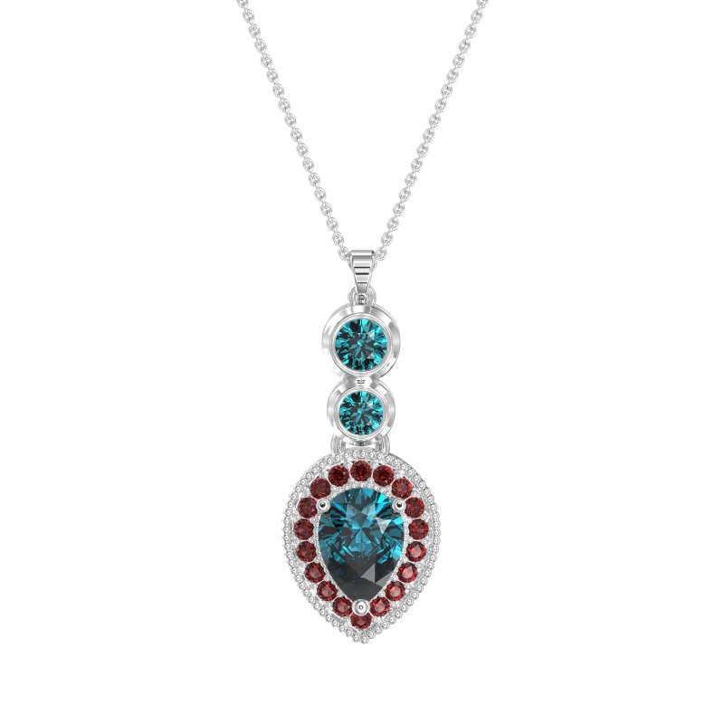 Tear Drop Halo Necklace