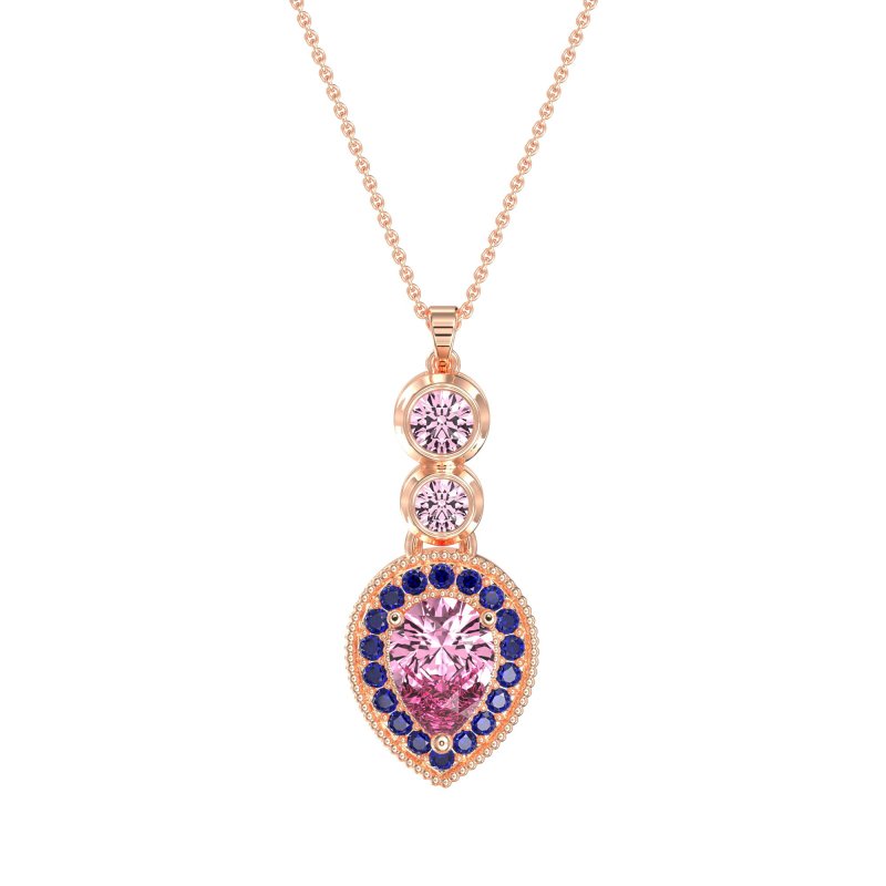 Tear Drop Halo Necklace