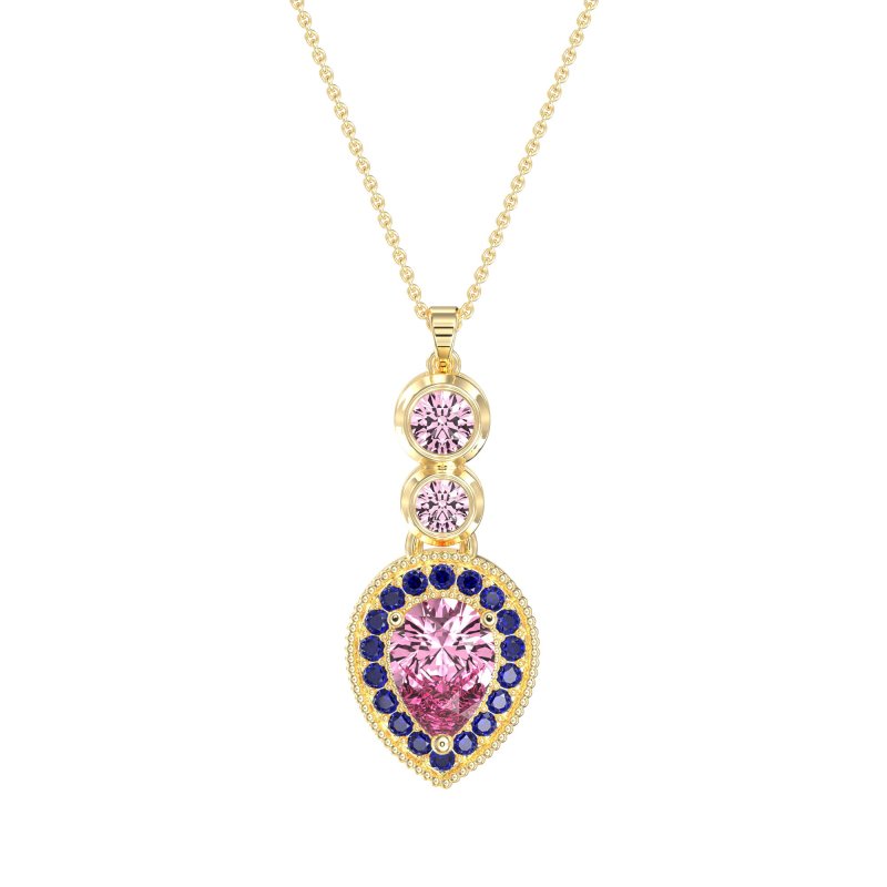 Tear Drop Halo Necklace