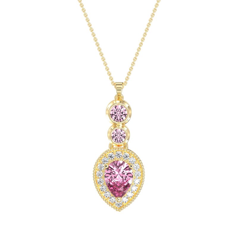 Tear Drop Halo Necklace