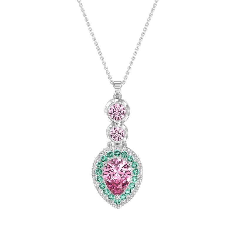 Tear Drop Halo Necklace