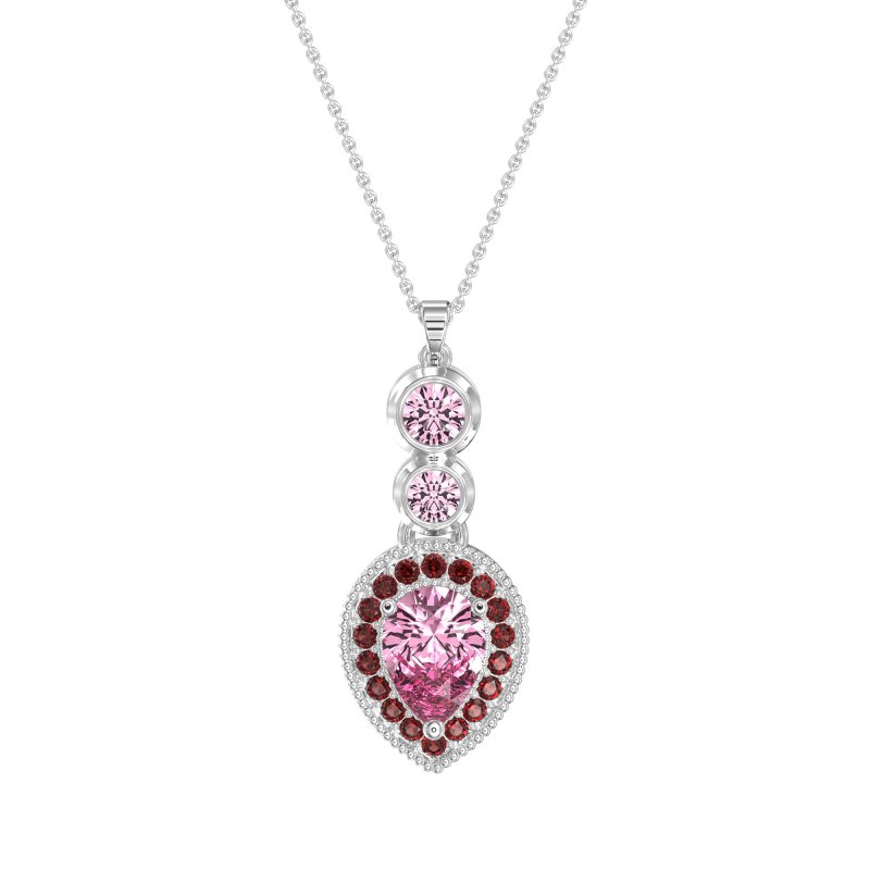 Tear Drop Halo Necklace