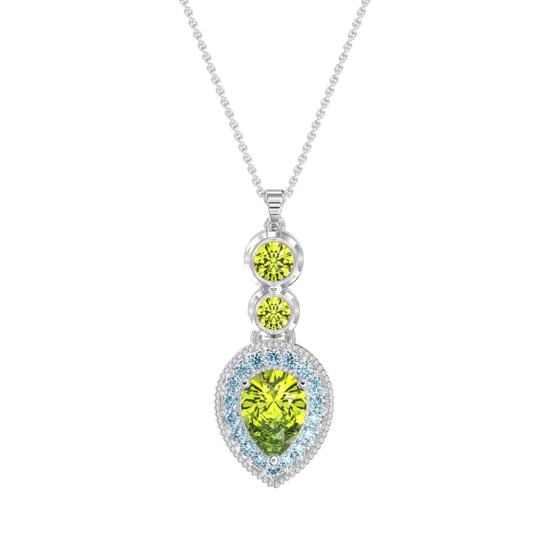 Tear Drop Halo Necklace