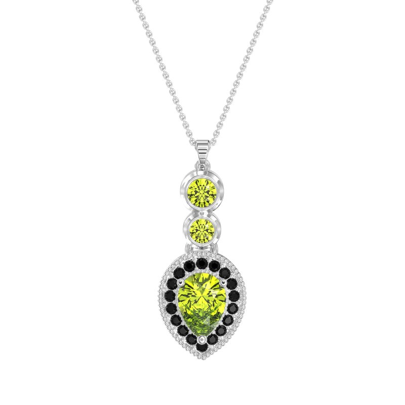 Tear Drop Halo Necklace