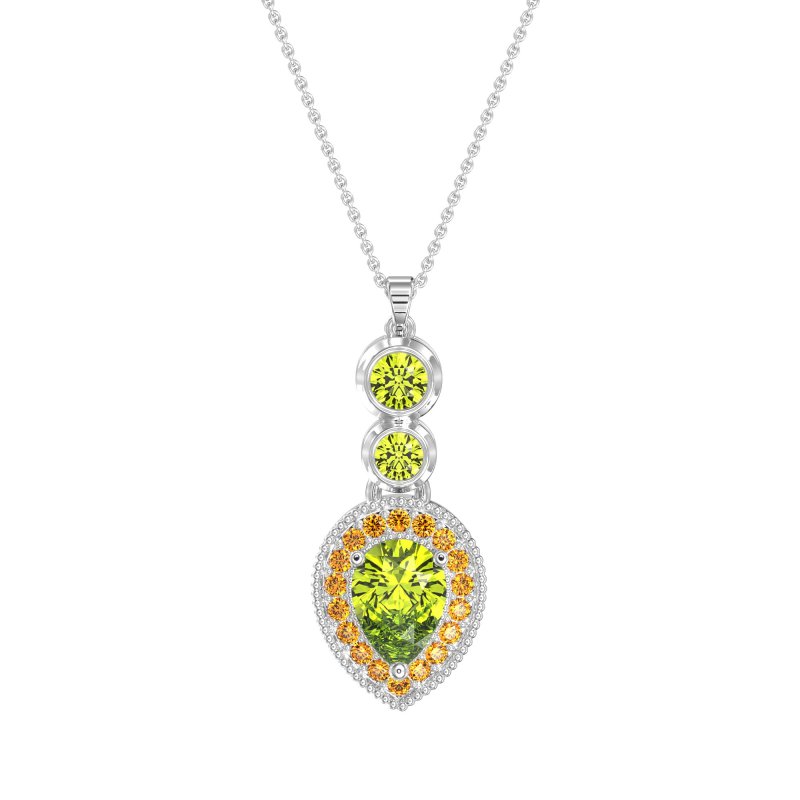 Tear Drop Halo Necklace