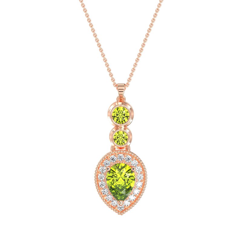 Tear Drop Halo Necklace