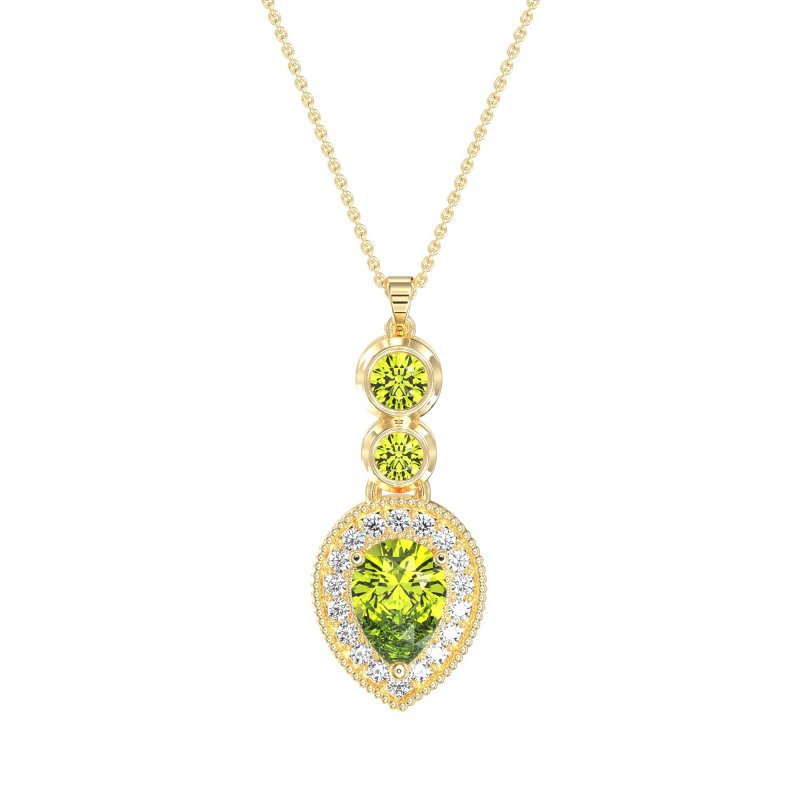 Tear Drop Halo Necklace