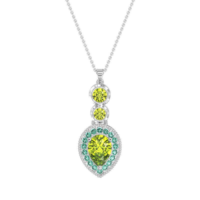 Tear Drop Halo Necklace