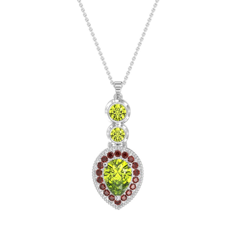 Tear Drop Halo Necklace