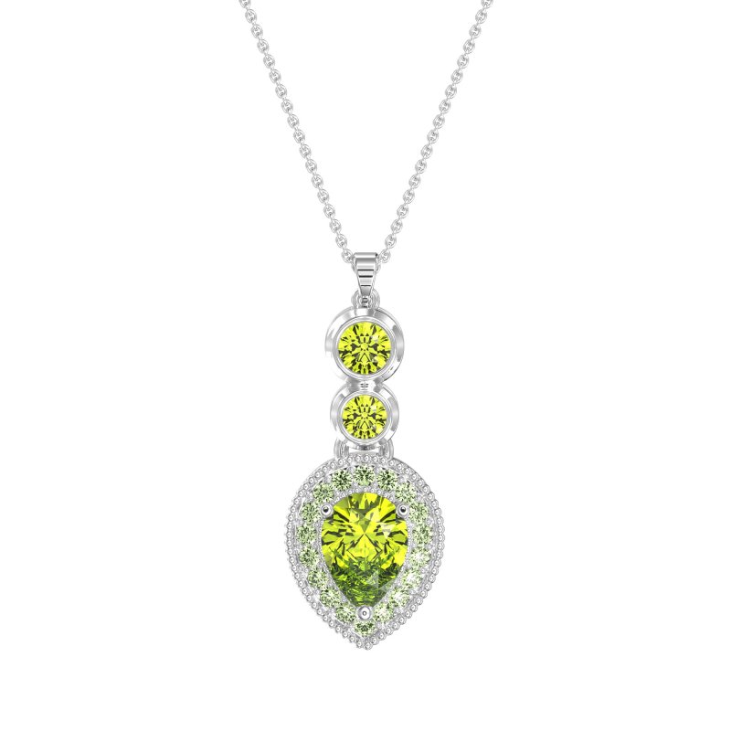 Tear Drop Halo Necklace