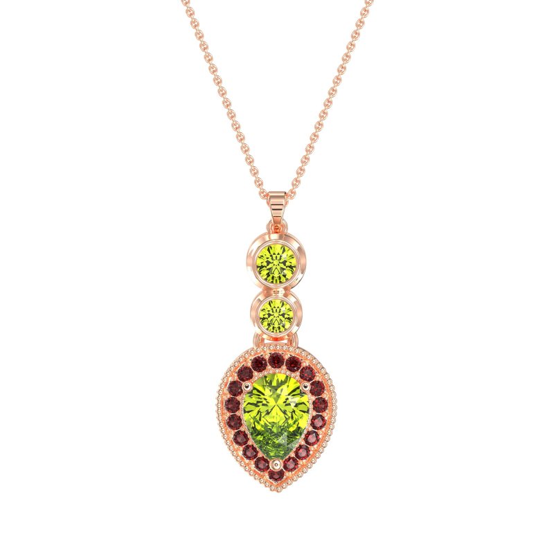 Tear Drop Halo Necklace