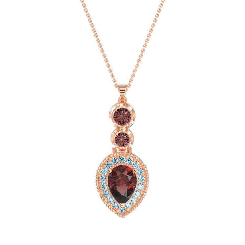 Tear Drop Halo Necklace