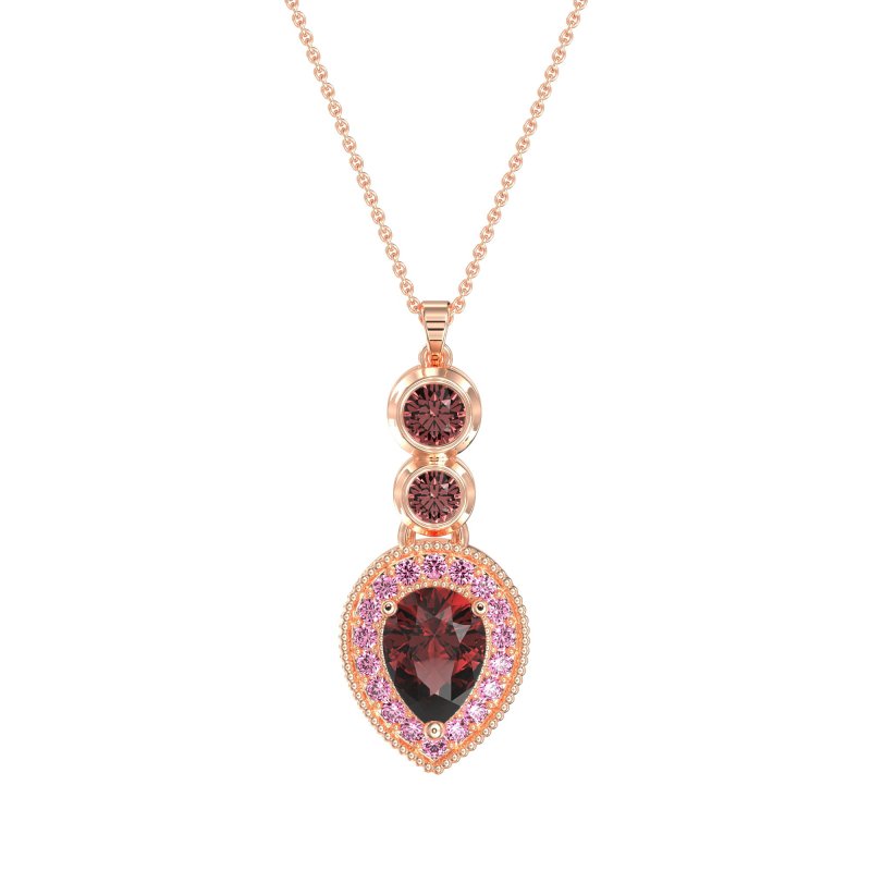 Tear Drop Halo Necklace