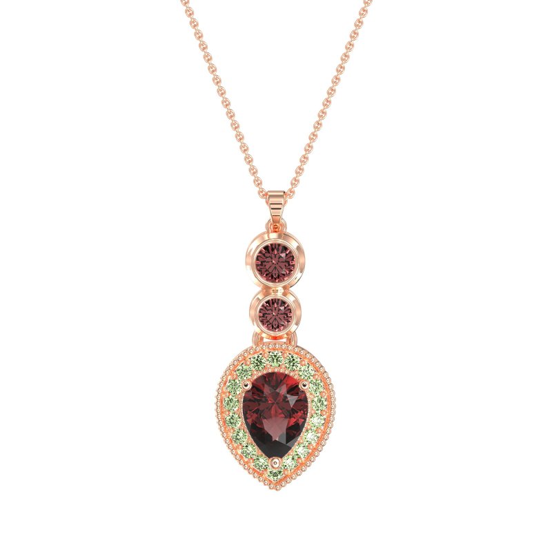 Tear Drop Halo Necklace