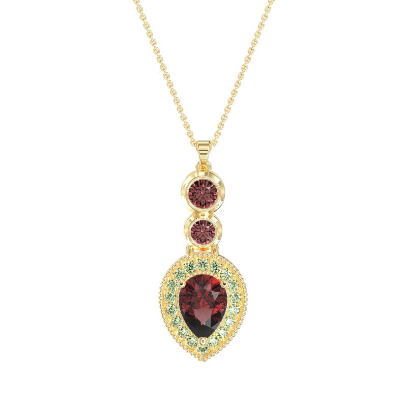 Tear Drop Halo Necklace
