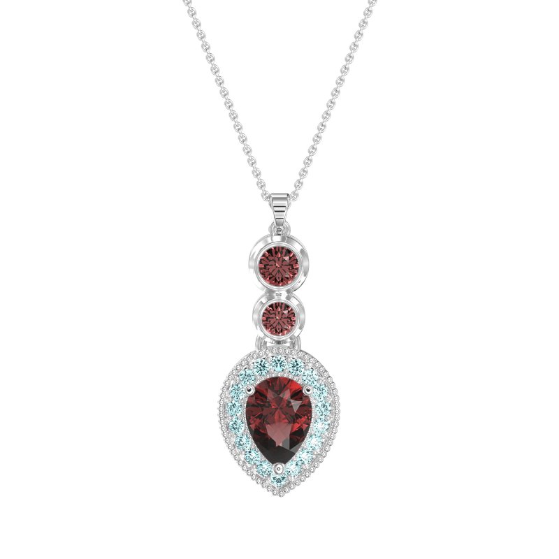 Tear Drop Halo Necklace