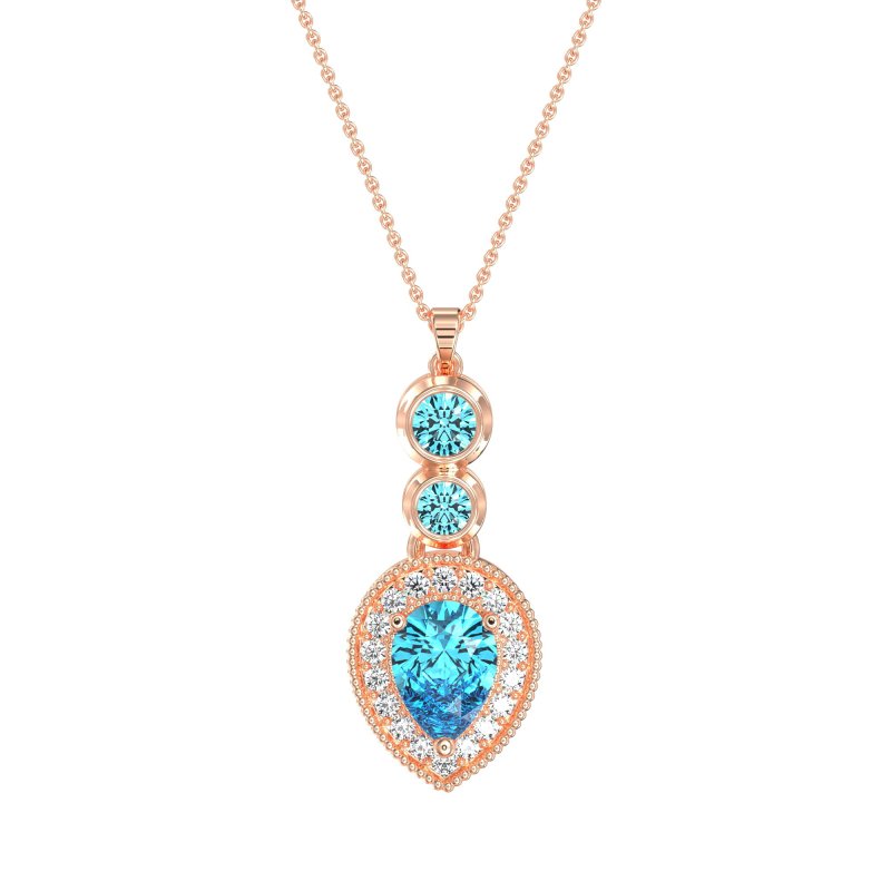 Tear Drop Halo Necklace