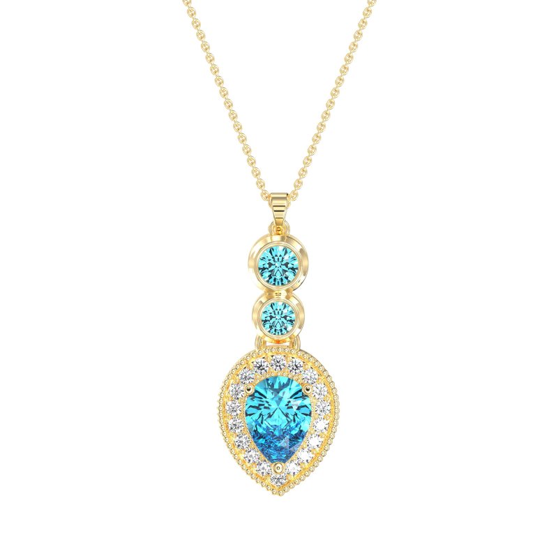 Tear Drop Halo Necklace