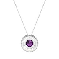 Round Halo Bezel Necklace