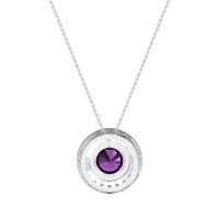 Round Halo Bezel Necklace