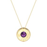 Round Halo Bezel Necklace