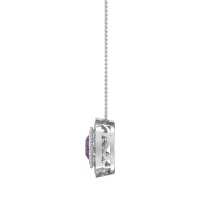 Round Halo Bezel Necklace