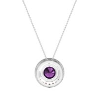 Round Halo Bezel Necklace