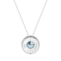 Round Halo Bezel Necklace