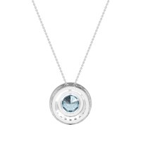 Round Halo Bezel Necklace