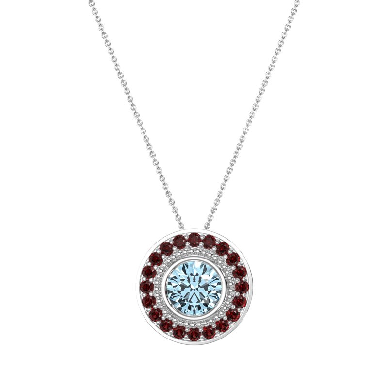 Round Halo Bezel Necklace