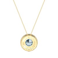 Round Halo Bezel Necklace